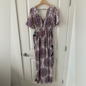 Altard State Maxi Dress Flutter Sleeve V Neck Bohemian Fairy Core - size M